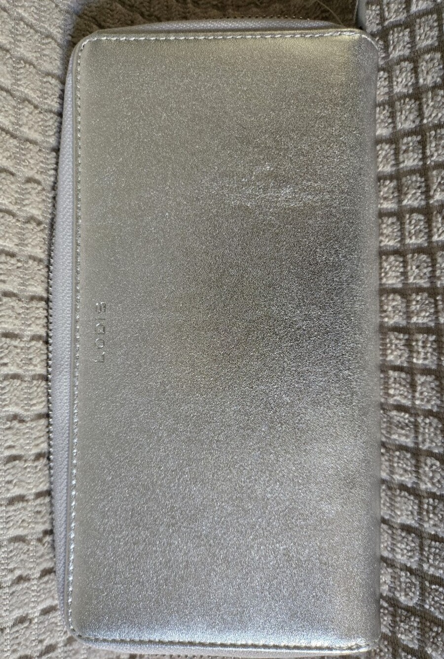 Lodis Metallic Silver Zip Wallet